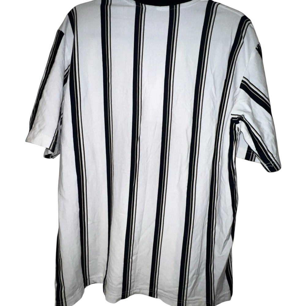 Vintage David Taylor Black and White Striped Polo Shirt - Picture 6 of 6